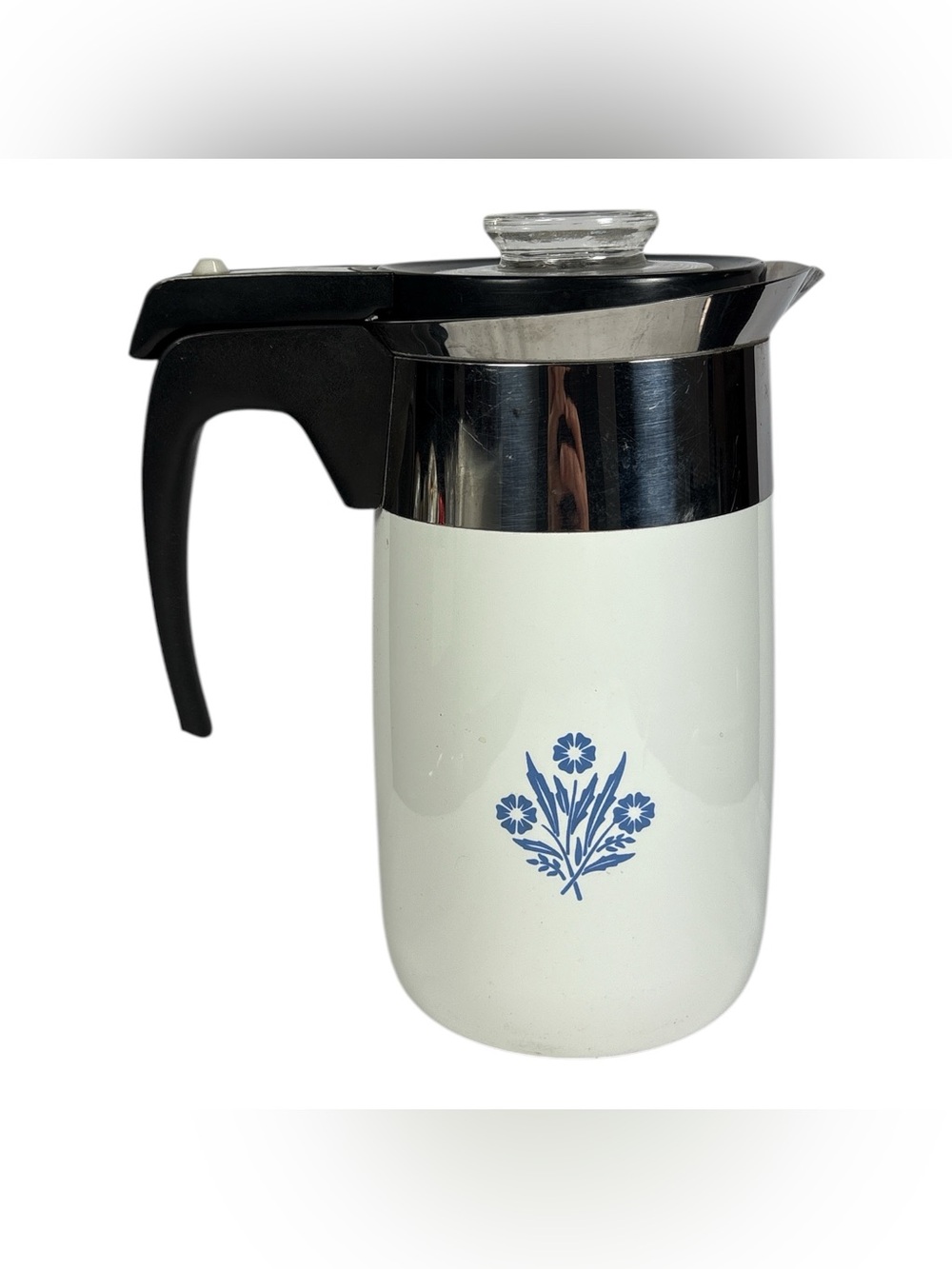 Corning Ware Blue Cornflower 10 Cup Electric Percolator Coffee Pot Complete - Picture 4 of 8